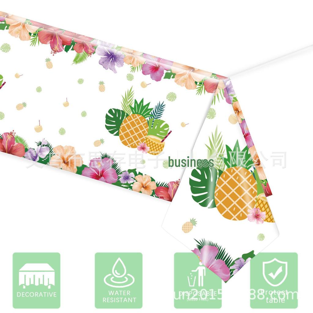 Summer Fruit Party Tableware Set: Pineapple Tablecloth, Disposable Plates & Cups for Kids' Birthdays
