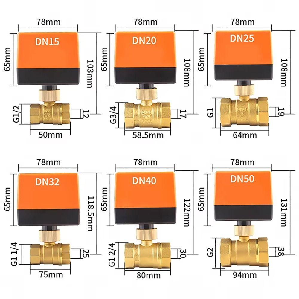 1Pcs 2-Way Solenoid Valve Three-Wire Two-control Brass Valve Actuator Durable Electric Ball Valve