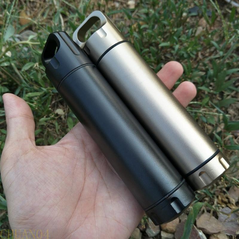 A1A2 Aluminum Alloys Outdoor Waterproofed Capsules Double Ended Opening Container for Camping and Hiking