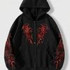 Otoño e Invierno Nuevo Moda Masculina Tendencia Casual Sudadera con Cremallera Chaqueta Estampado Y2K Casual Retro Calle Estilo Top
