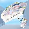 1 Piece Portable And Stylish Women's Sun Umbrella Sunscreen Parasol Outdoor Convinient Five Folding Umbrella With UV Protection