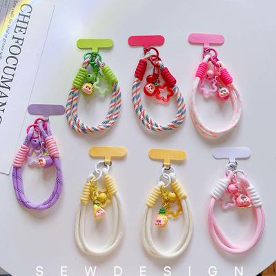 Kleurrijke Lanyard Telefoonhoes in Snoepstijl met Dopamine Polsband - Creatief Cartoon Design