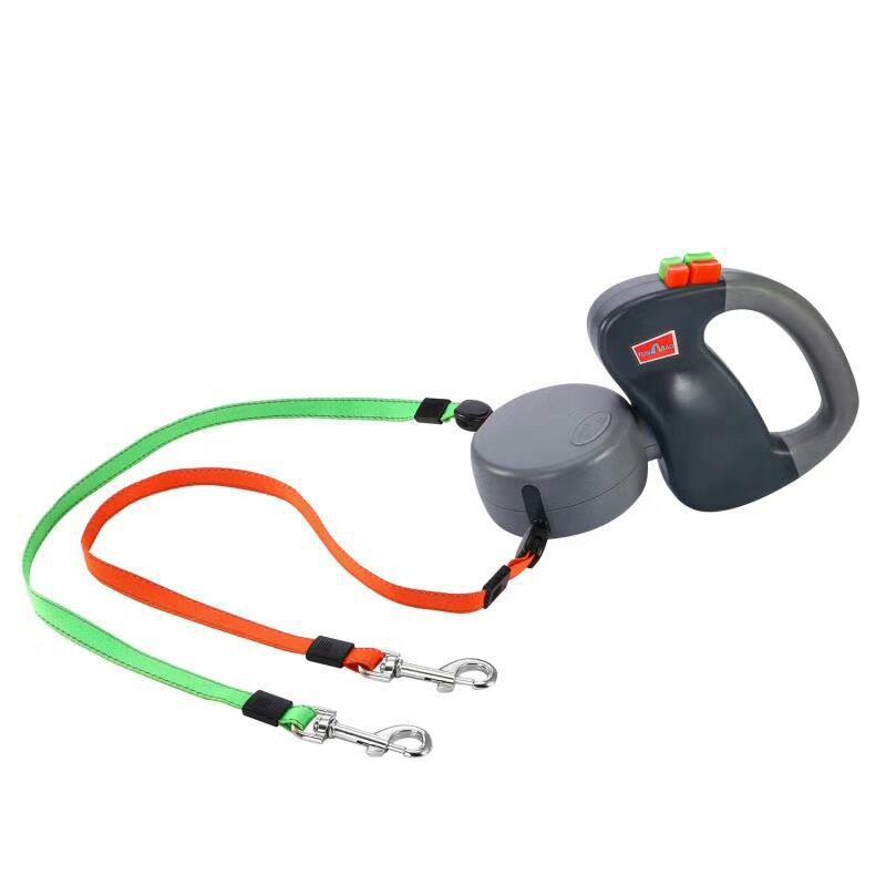 Dual Head Retractable Dog Leash Anti‑Tangle