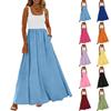 Damen-Farbblock-Sommer-Freizeit- und Mode-Ärmelloses langes Kleid