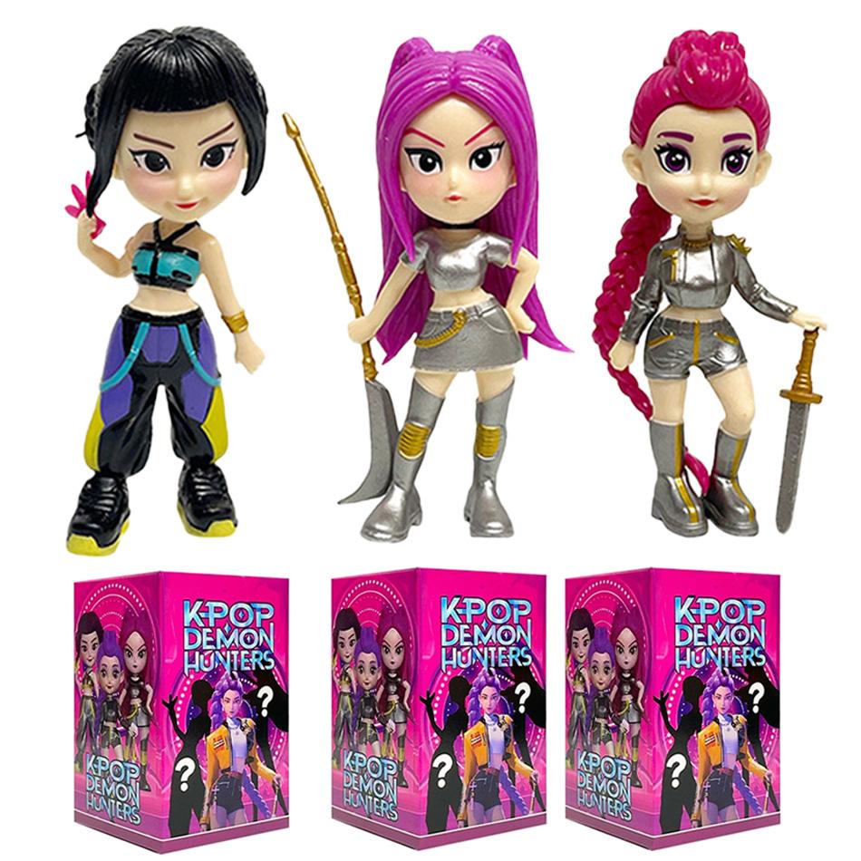 Anime Figure K-pop Demon Hunters with Box Kawaii Boys Girls Gifts For Kids Fans Halloween Christmas Figure Decorative Gifts