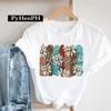 European Leopard Print Mom TShirt Korean Version ShortSleeved Base Shirt Fashion Creative Family Clothing for Women