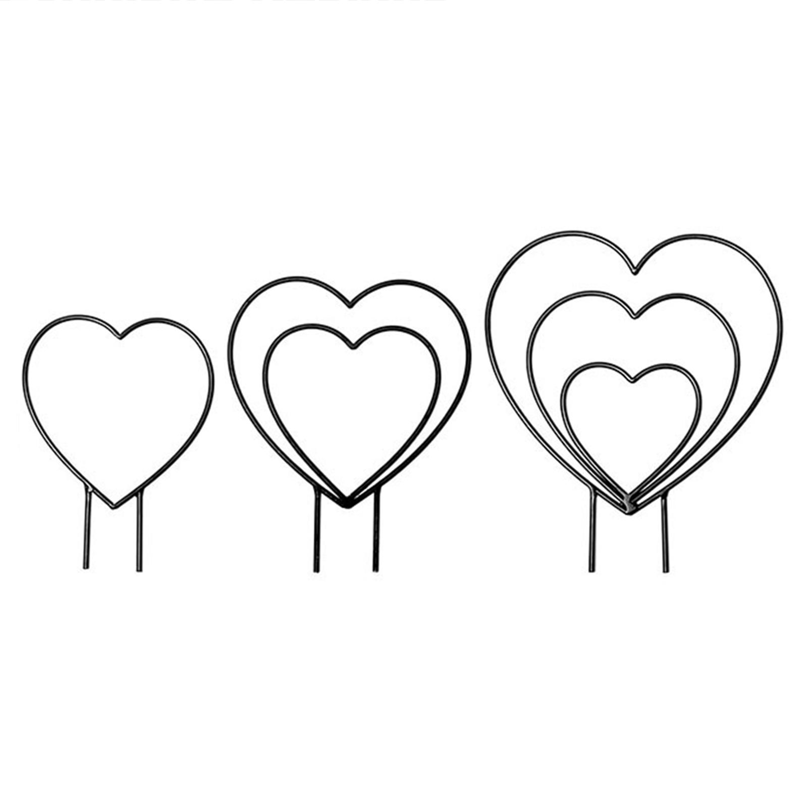 

3PCS Iron Plant Climbing Frame Round Heart Shape Design for Turtle Vine-Clematis