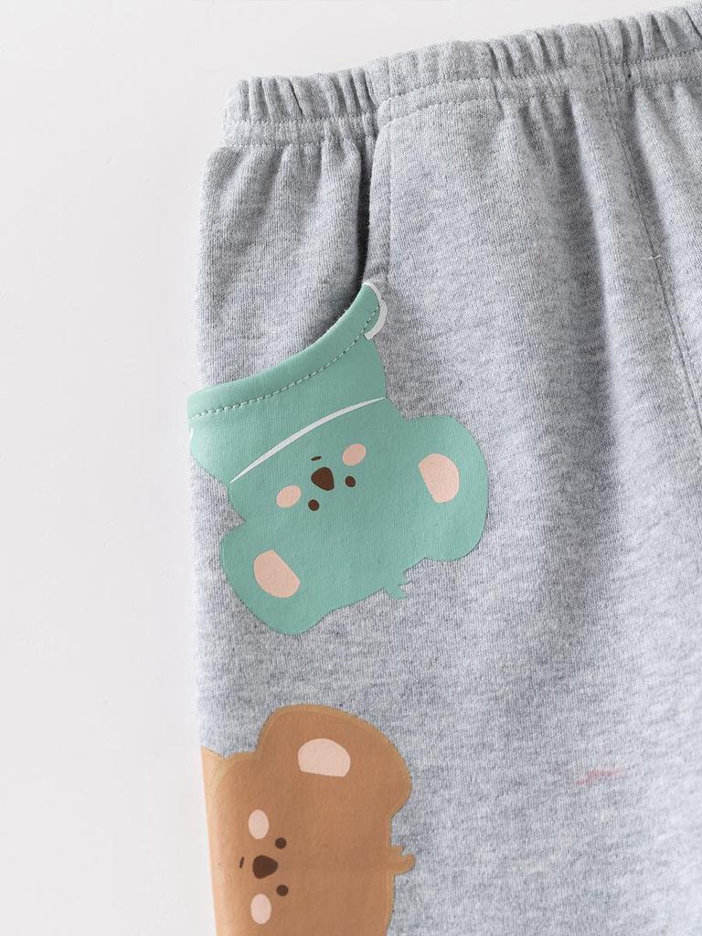 Toddler Grey Casual Leggings Long Pants for Spring & Autumn - Stylish Boys' Pants (0-6 Years)