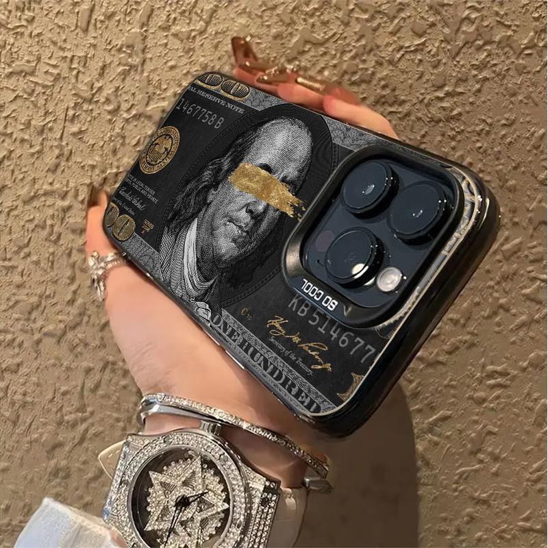 New Cool 100 Dollar Bank Note Phone Case For iPhone 16 PRO 17 15 14 13 12 11 Pro Max 16E IPHONE Air Minimalism Shockproof Cover