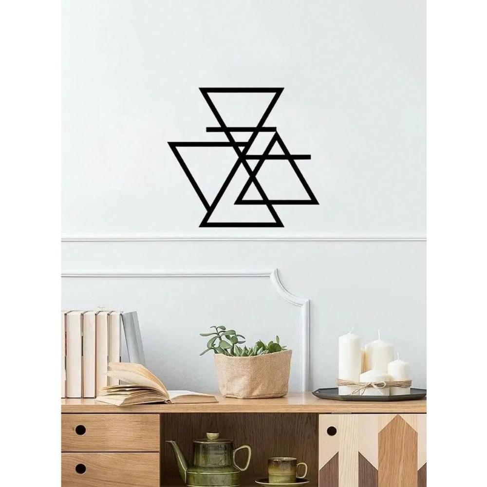 1 pc black geometric metal wall decor, minimalist design for living room, bedroom, office