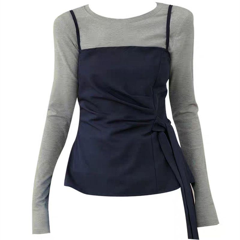 100kg Foreign Trade Plus Size Women s Fashion Hot Girl T-Shirt Vest Base Layer Top Pure Desire Slimming Retro Skirt Set Base Layer T-Shirt 3XL