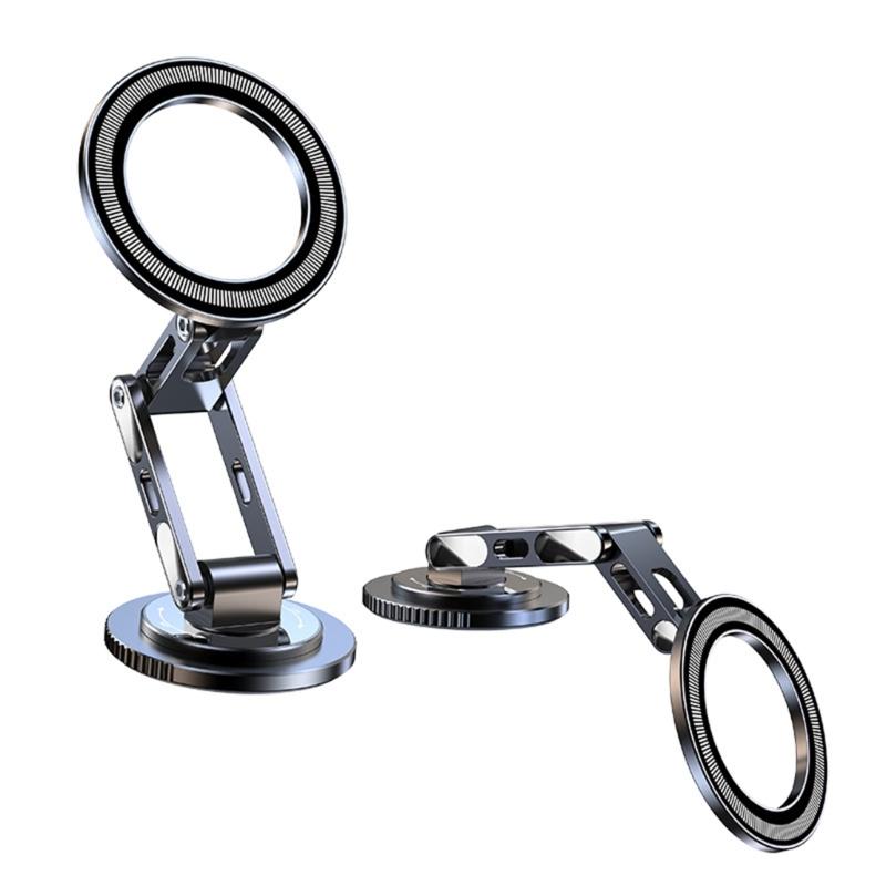 Adhesive Phone Holder Car Dashboard Mount Magnetic Foldable Stand 360 Degree Rotating Cellphone Holder Stand