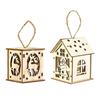 Weihnachts-Holzhaus-Dekoration Mit Warmem LED-Licht Beleuchtetes Hütten-Ornament Für Saisonale Auslage
