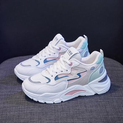Dad Shoes Women's Ins Fashionable Spring and Autumn New Mesh Shoes Breathable Versatile Casual White Sports Women's Shoes