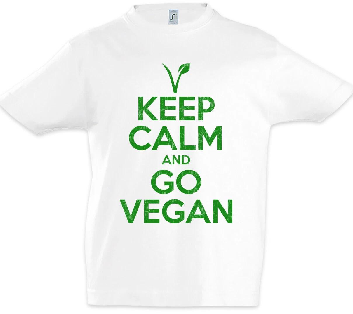 Keep Calm And Go Vegan Kids Boys kids boys T-Shirt Vegan Animal Welfare Vegetarian 100