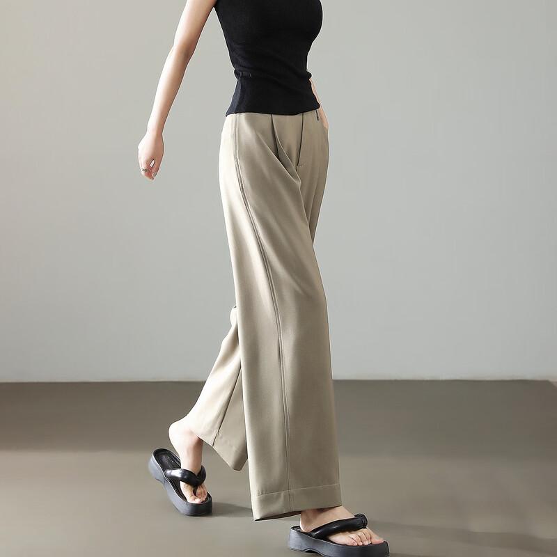 Demana Women's Elegant Summer Pleated Cropped Straight Leg Pants