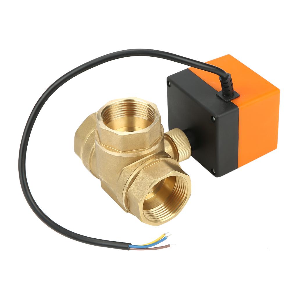 DN32 G1 1 4 Mosazný 3cestný motorizovaný kulový elektrický ventil pro klimatizaci DC24V