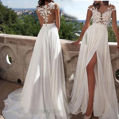 2026 Wedding Dresses Sexy Lace Split Evening Dress Long Skirt Bridesmaid Dress Prom Dress New Evening Gown Elegant Wedding Dress