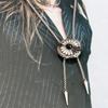Metal Bolas Tie Necktie Vintage Bolo Tie Western Cowboy Bolas Tie Round Shape Bolo Tie Necklace Jewelry Gift for Women Man