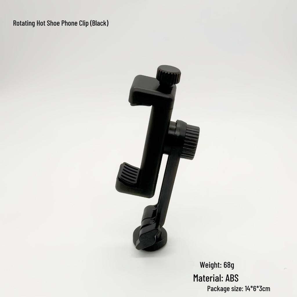 Multifunctional DSLR Tripod: Rotating Phone Clip & Cold Shoe Mount for Live Streaming