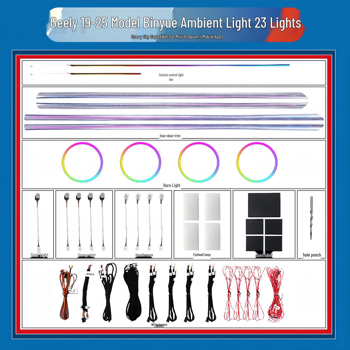 Geely Binyue L/COOL Interior Ambient Flowing LED Lights