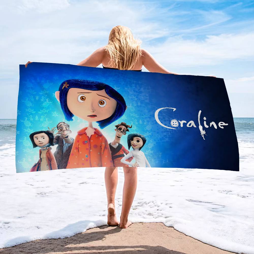 C-Coraline-S Microfiber Blanket Quick Drying Beach Towels Oversized Printing Super Absorbent Pool Towel Blanket