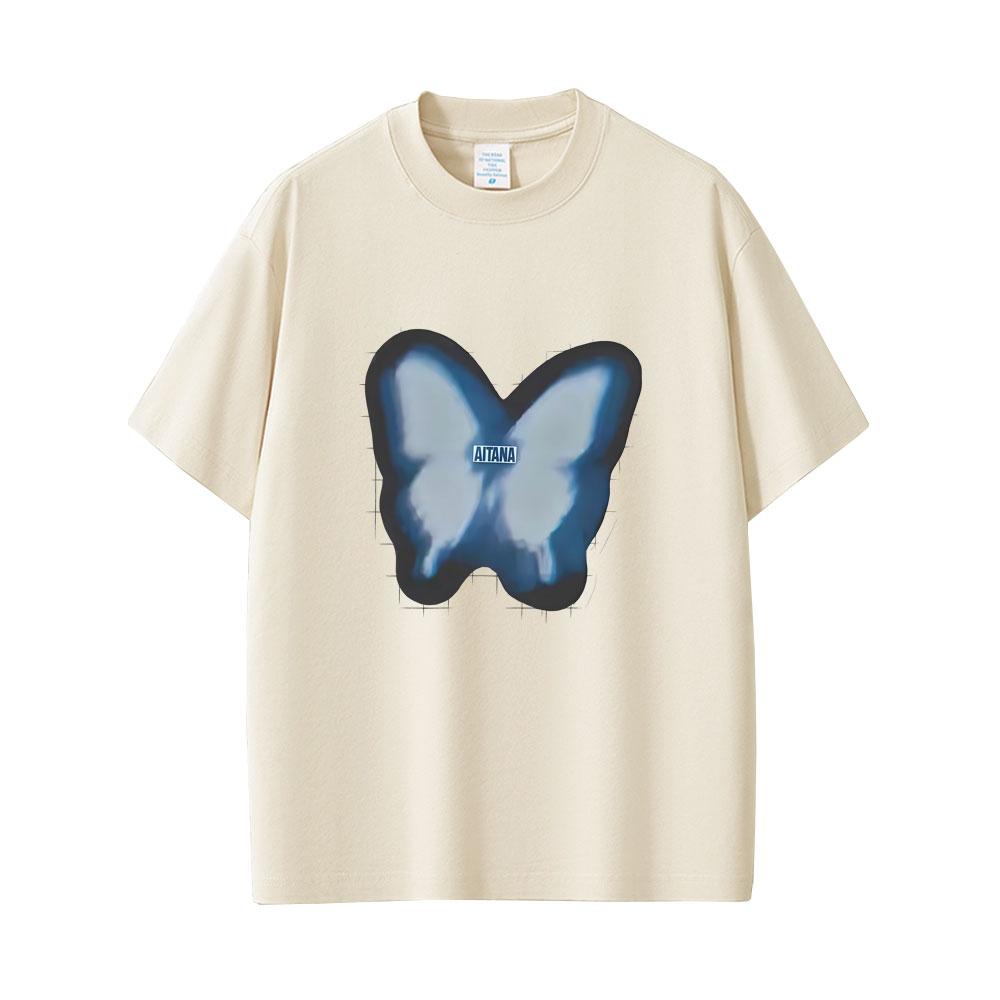 Aitana Butterfly Graphic T-shirt CUARTO AZUL T Shirts Men Women Fashion Pop Music Oversized Streetwear Man Vintage Casual Tshirt