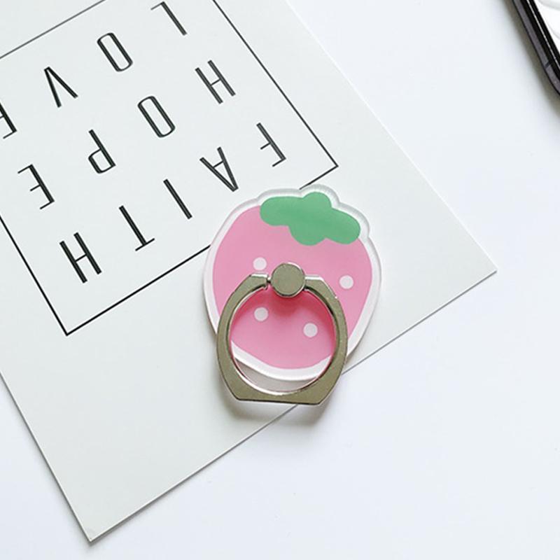 Cute Bear Phone Holder Flowers Finger Ring Stand Lazy Bracket Phone Kickstand