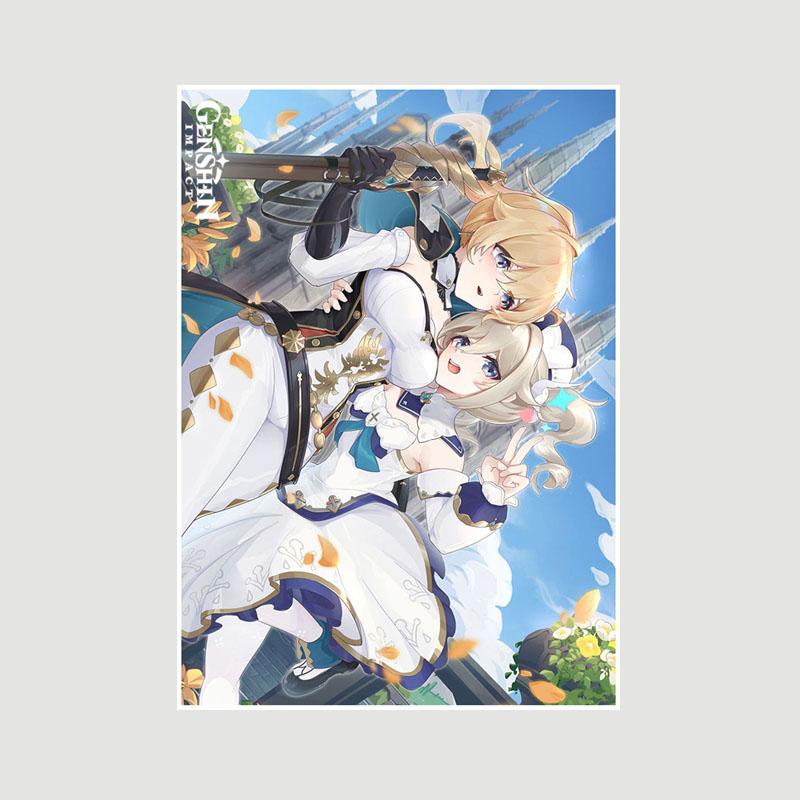 Genshin Impact Series Posters White Paper Anime Girl Poster Mural Home Decor Study Bedroom Bar Cafe Decoration Painting Wall Art Prints