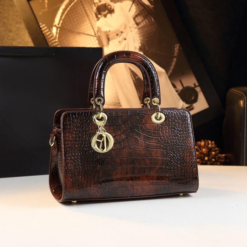 Prinzessin Diana Tasche Atmosphärisch Alligator Muster Leder Damen Tasche Eine Schulter Crossbody Handtasche Exquisit Trendig Handtasche