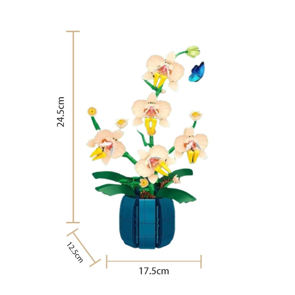 DIY Red Rose Building Blocks Bouquet - Romantic Vase Flower Gift for Adults, Valentine's Day Anniversary Home Desk Decor