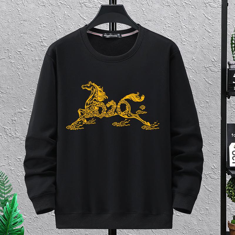 Herren Hoodie Übergröße Rotes Jahr des Drachen - Lockere Passform, Rundhalsausschnitt, Lässige Herbstoberbekleidung