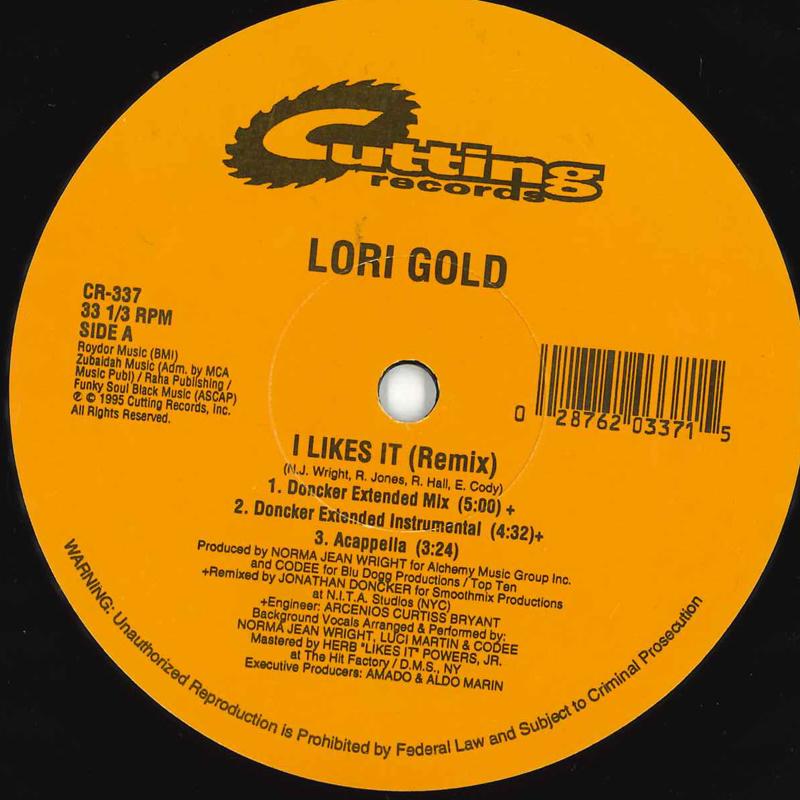 

12inch Record LORI GOLD - I Likes It CR337 CUTTING 1995 US Rap & Hip-Hop/R&B Used