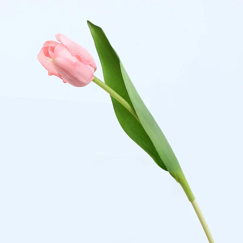 6-Piece Set of Artificial Mini Tulips with Realistic Pollen-Pink Single-Touch Tulips, Ideal for Indoor Decor and Table Arrangeme