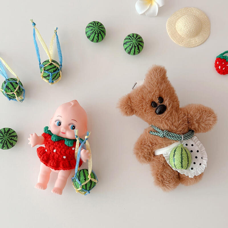 Miniature watermelon keychain (2) Watermelon + cross rope