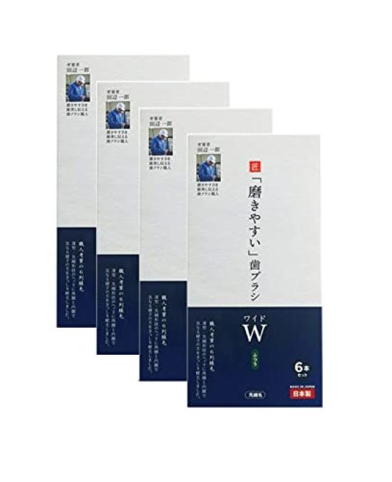 

[Great value 4-piece set] Toothbrush craftsman Ichiro Tanabe s LT-56 [Easy to brush] Wide (regular) toothbrush set of 6 x 4