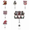 Retractable Christmas Badge Reels Christmas Hat Snowman Elk Alligator Badge Clip  Xmas