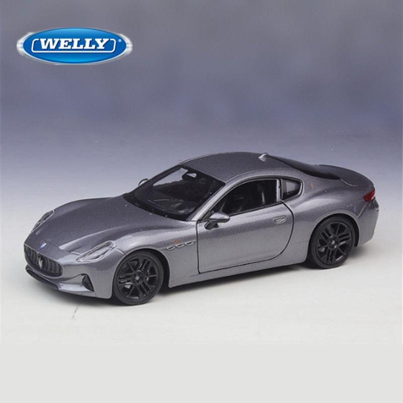 Welly 1/24 2023 Maserati Granturismo Folgore Coupe Deportivo de Aleación Modelo de Coche de Carreras de Metal Fundido Vehículos Modelo Juguete Regalo para Niños
