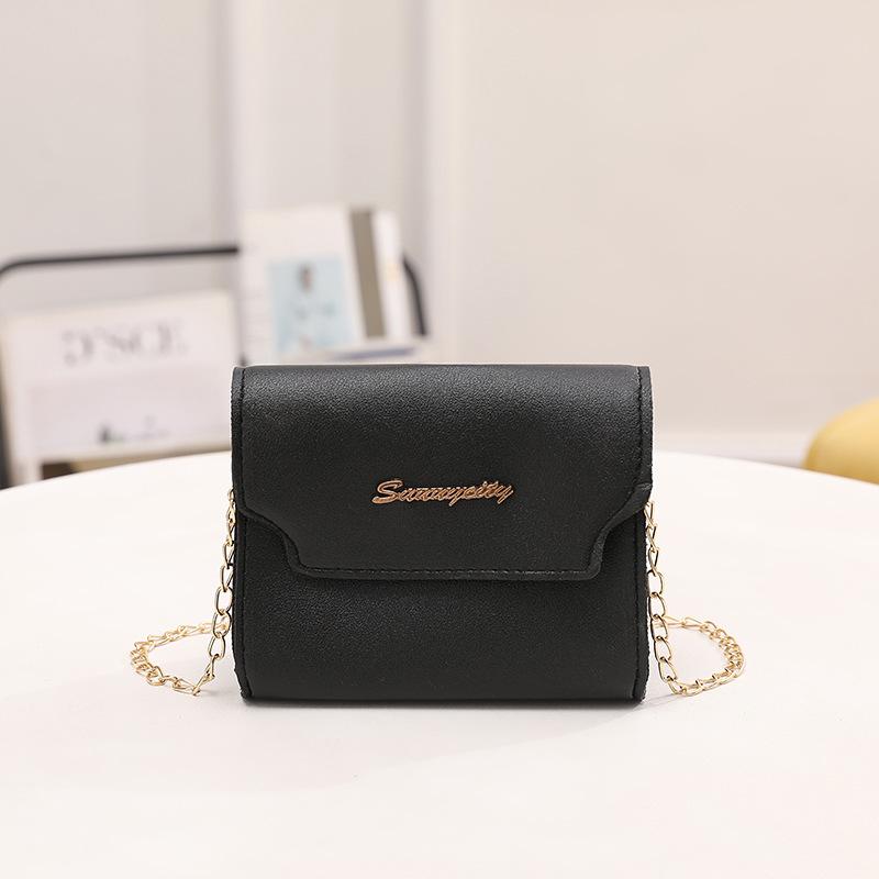 Women's bag new fashionable simple solid color chain shoulder small square bag small fresh messenger bag