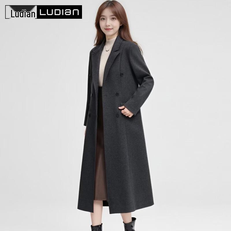 LUDIan Women's Double-Breasted Trench Coat