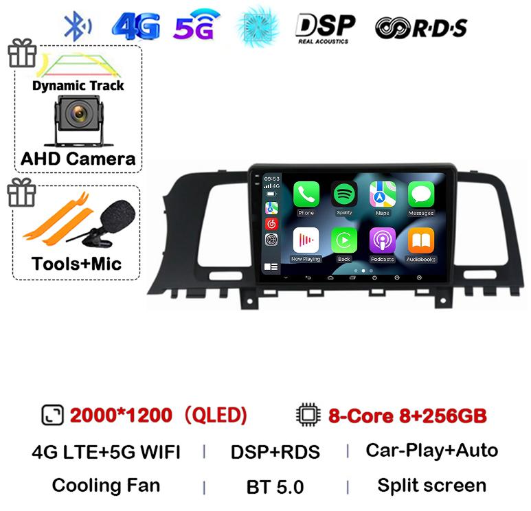 Android 14 CarPlay Auto Car Radio For Nissan Murano Z51 2008-2016 360 Stereo Multimedia Video Player 4G WIFI Navigation GPS BT