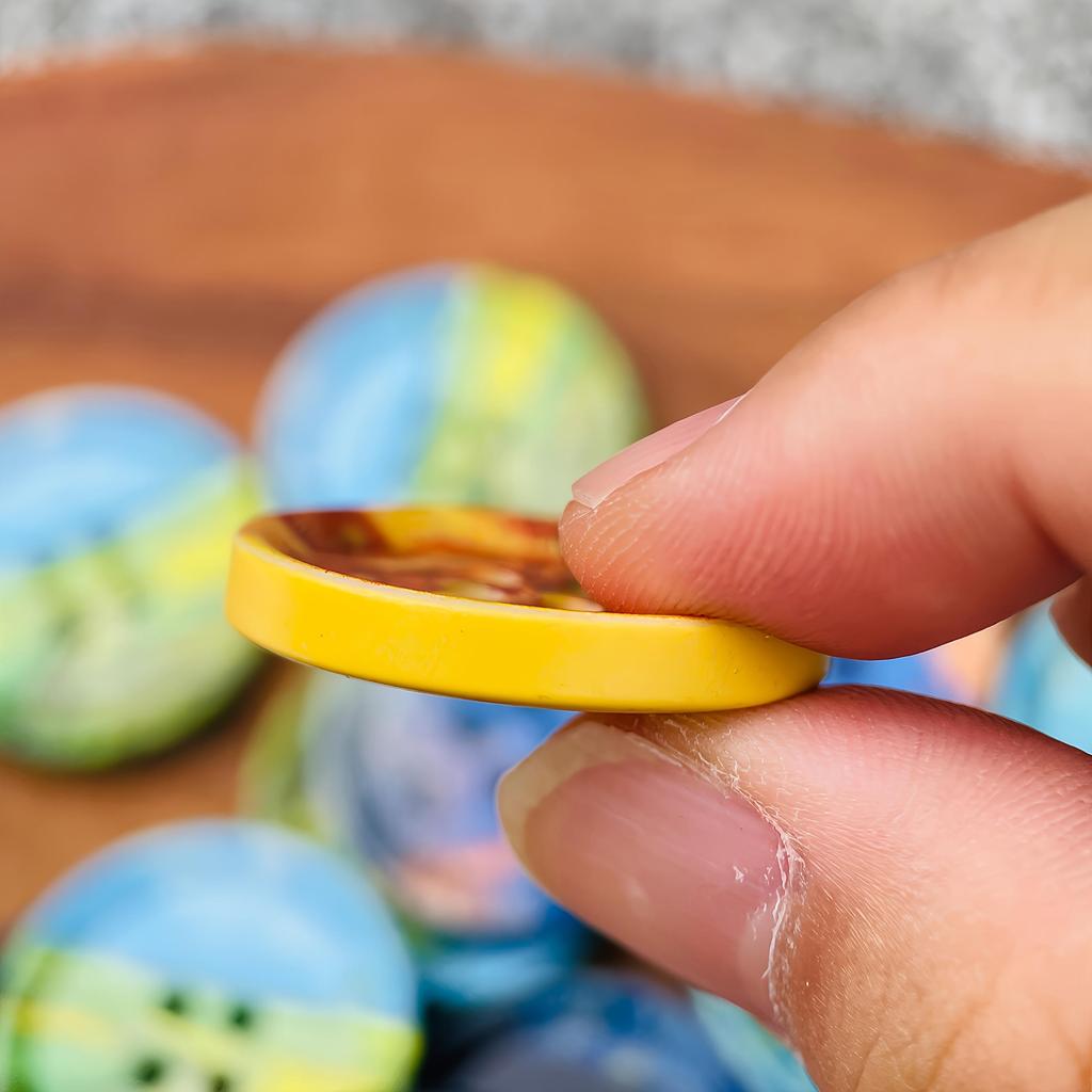 Conjunto de 5 peças Botões Decorativos Grandes de 30mm, Apresentando Pinturas a Óleo de Van Gogh e Monet, Um de Cada Tipo, Usados para Roupas Cachecóis, Bolsas