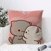 Cartoon Sweet Cute Cat Cushion Cover Eco Linen Pillow Case DoubleSided Print Breathable Durable Zipper Home Decor Gift