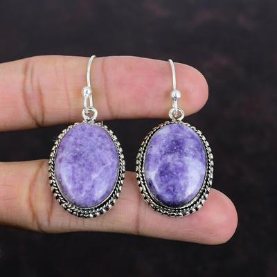 Lepidolite Earrings Vintage Gemstone Earring Elegant Jewelry 925 Sterling Silver Earring Handmade Drop Earring Silver Jewelry Gifts For Her