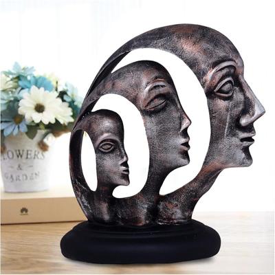 Estatua de Cara de Anillo de Dama para Pieza de Exhibición de Decoración del Hogar | Pieza de Exhibición Moderna de Cara de Dama para Artículo de Decoración del Hogar (cobre)