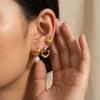 Irregular Love Pearl Stud Earrings Design Sense Popular Gold Electroplating 18K Gold Color Retention