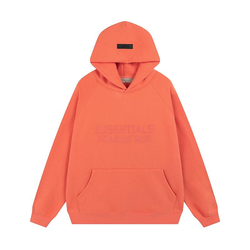 High Street Trend Brand ESSENTIALS Fleece-Lined Heavyweight Flocked Letter Hoodie for Men & Women