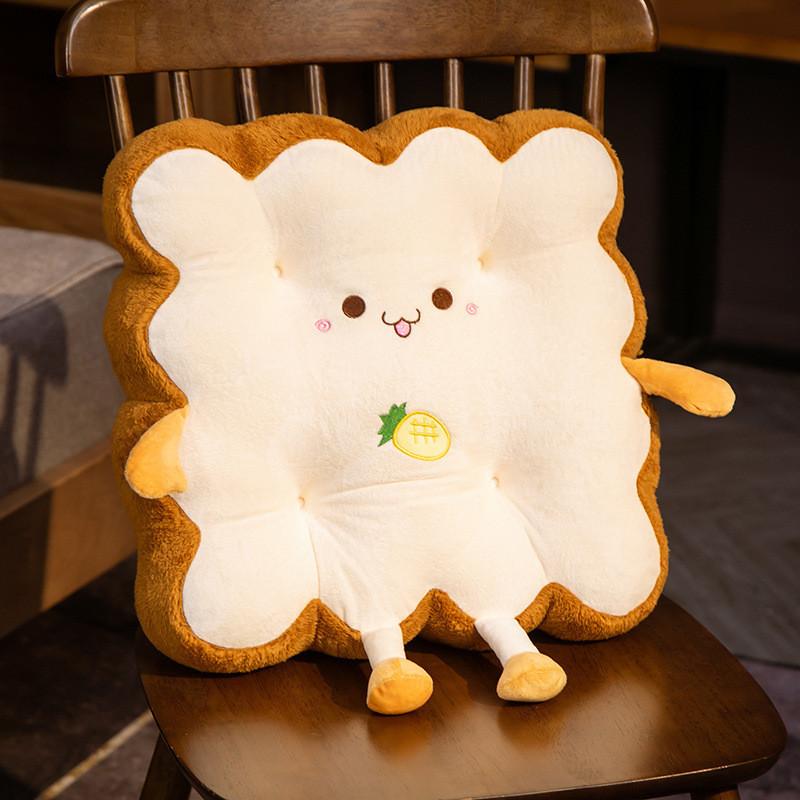 Chair Toast Cartoon Cushion With Soft Plush Material For Decor Home