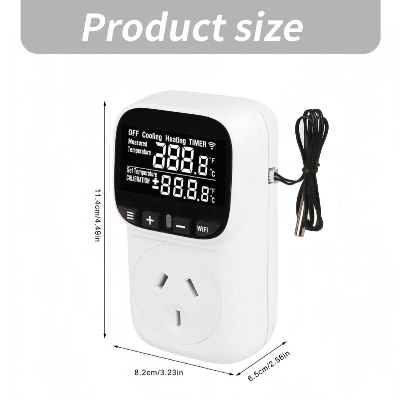 Digital Temperature Controller Outlet Socket Heating Cooling Thermostat With Timer Switches for Refrigerator Aquaculture