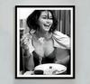 Retro Art Black and White Picture Italian Style Girls Eating Pasta Together Picture Home Room Restaurant Decoration
